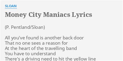 money city maniacs lyrics|SLOAN .